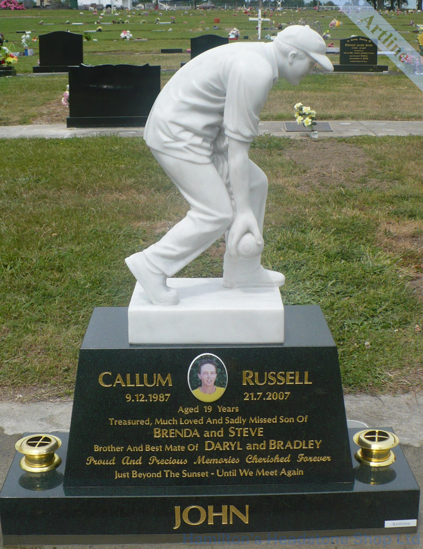 Carved Marble Statue Memorial Headstone