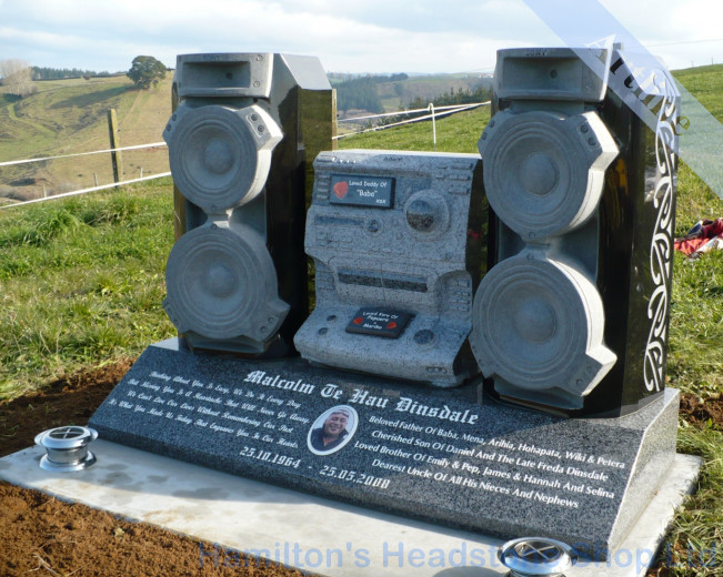 Radio Stereo Sound System Headstone