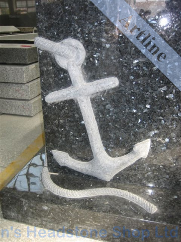 Carved Anchor Headstone