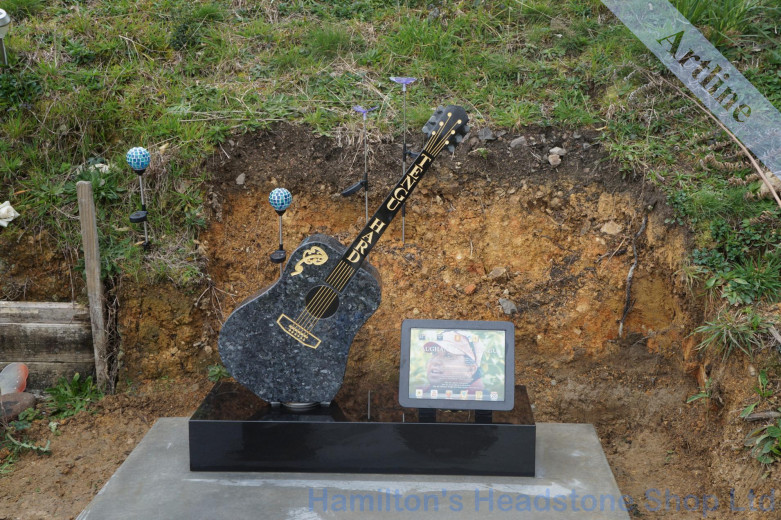 3D Guitar Headstone