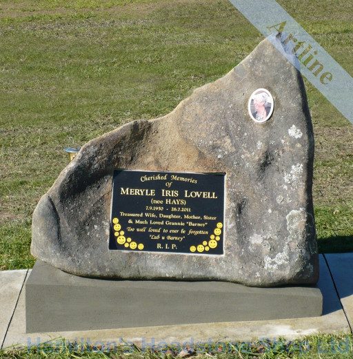 New Zealand Rock Headstone